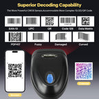 Bluetooth 1D&2D Barcode Scanner, 3-in-1 Bluetooth & USB Wired & 2.4G Wireless QR Barcode Reader, PDF417 Data Matrix