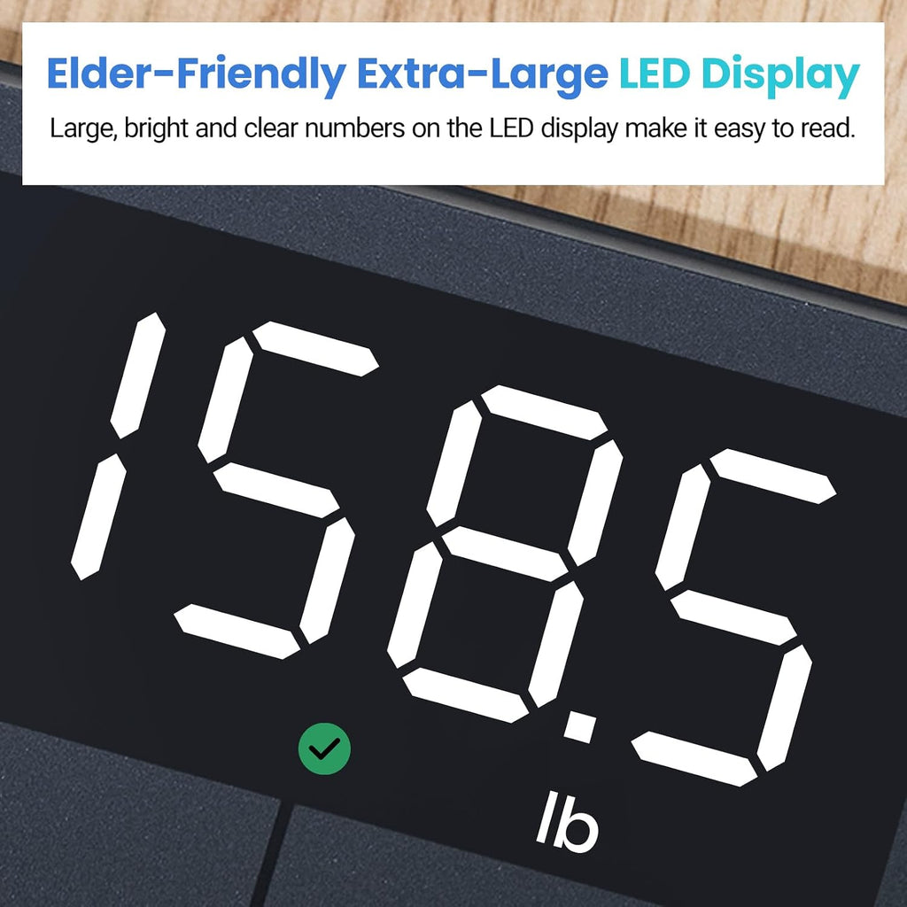 Digital Bathroom Scale for Body Weight, Most Accurate to 0.05lb | 400 lbs Capacity, Bright LED Display with Large