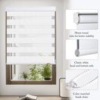 Zebra Blinds for Windows, White, 35 in (W) x 64 in (H)