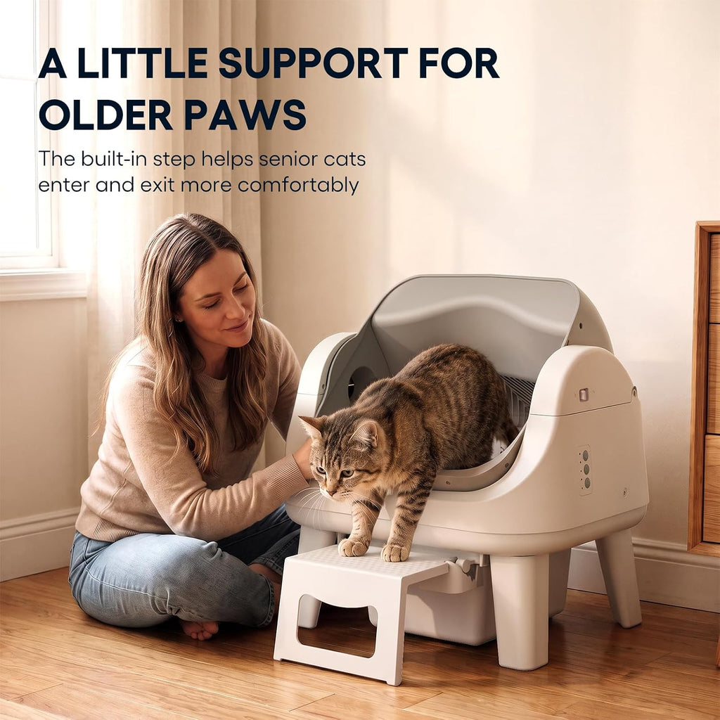 Automatic Litter Box, Self Cleaning Litter Box with Safety Sensors