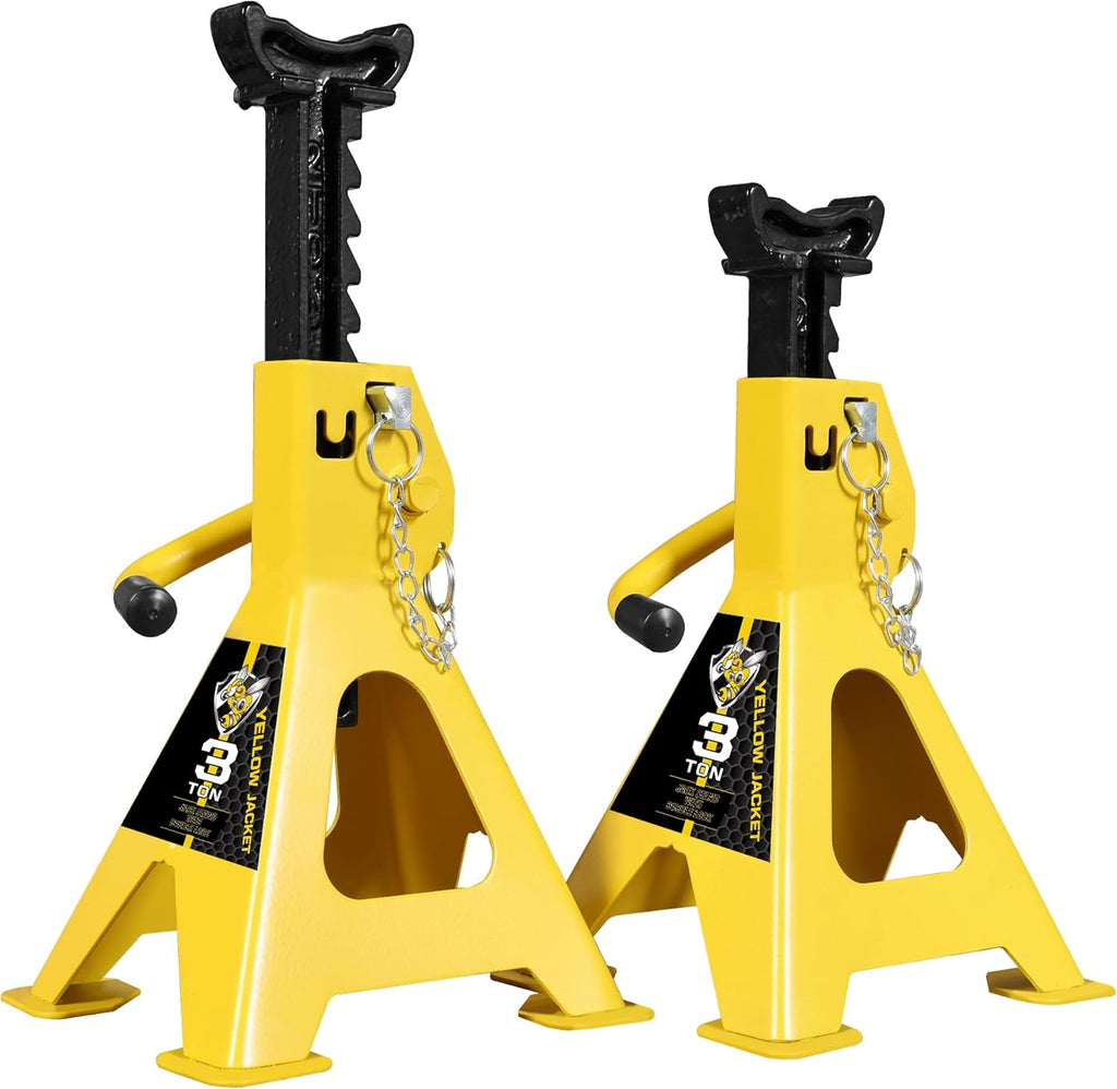 Car Jack Stands 3 Ton with Double Locking and Large Foot Base for Lifting SUVS, Heavy Duty Steel, 6600 lb Capacity, 1