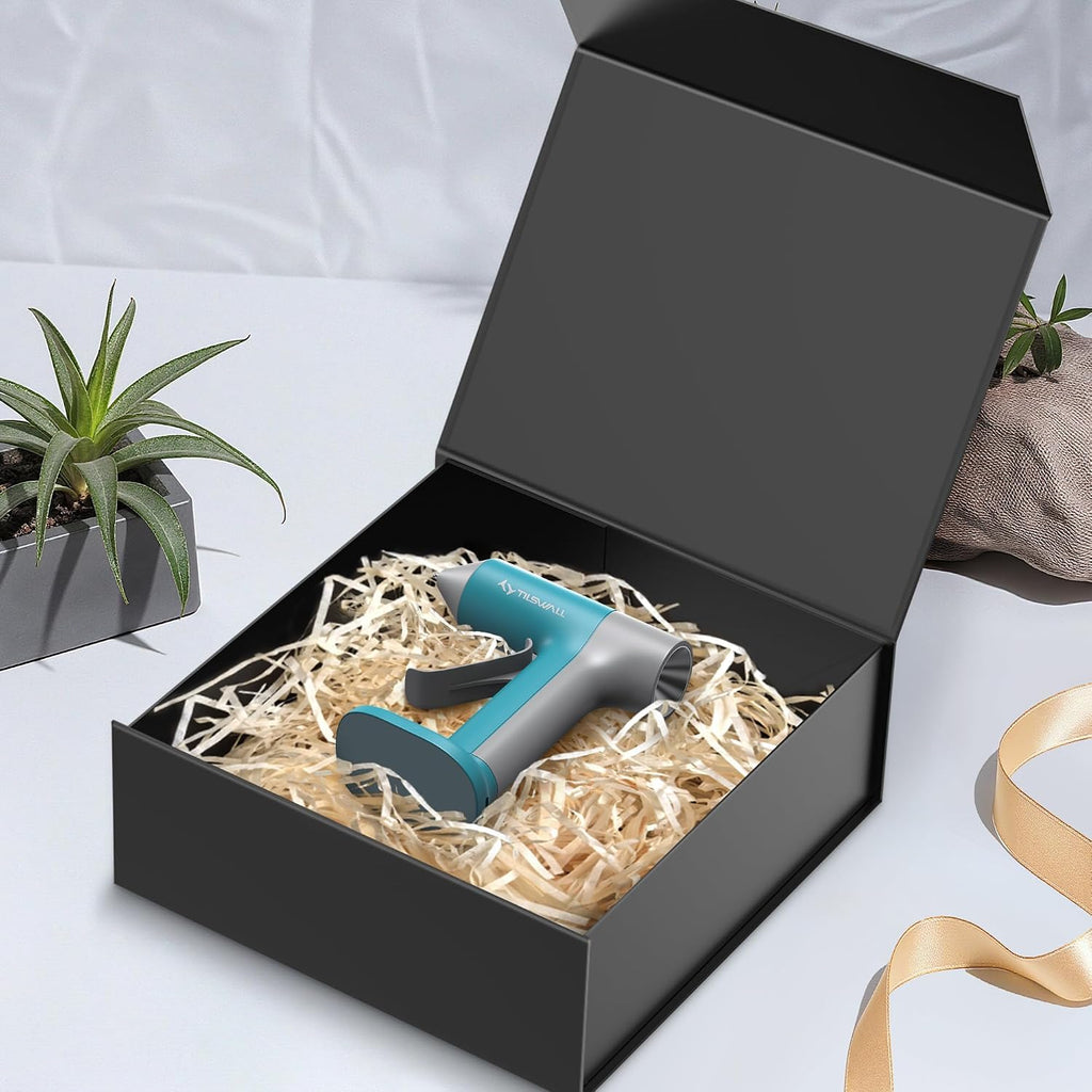 Gift Box 7.5''x7.2''x2.8'' Black Gift Boxes with Magnetic Lids for Presents, Rectangle Collapsible Luxury Gift Box