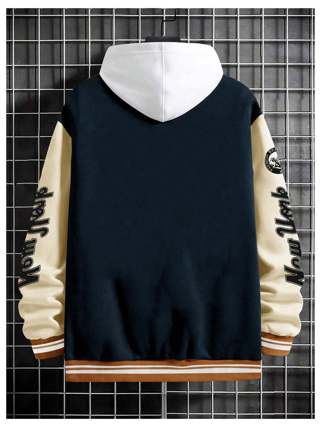 Men's Color Block Letter Graphic Long Sleeve Varsity Jacket