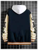 Men's Color Block Letter Graphic Long Sleeve Varsity Jacket