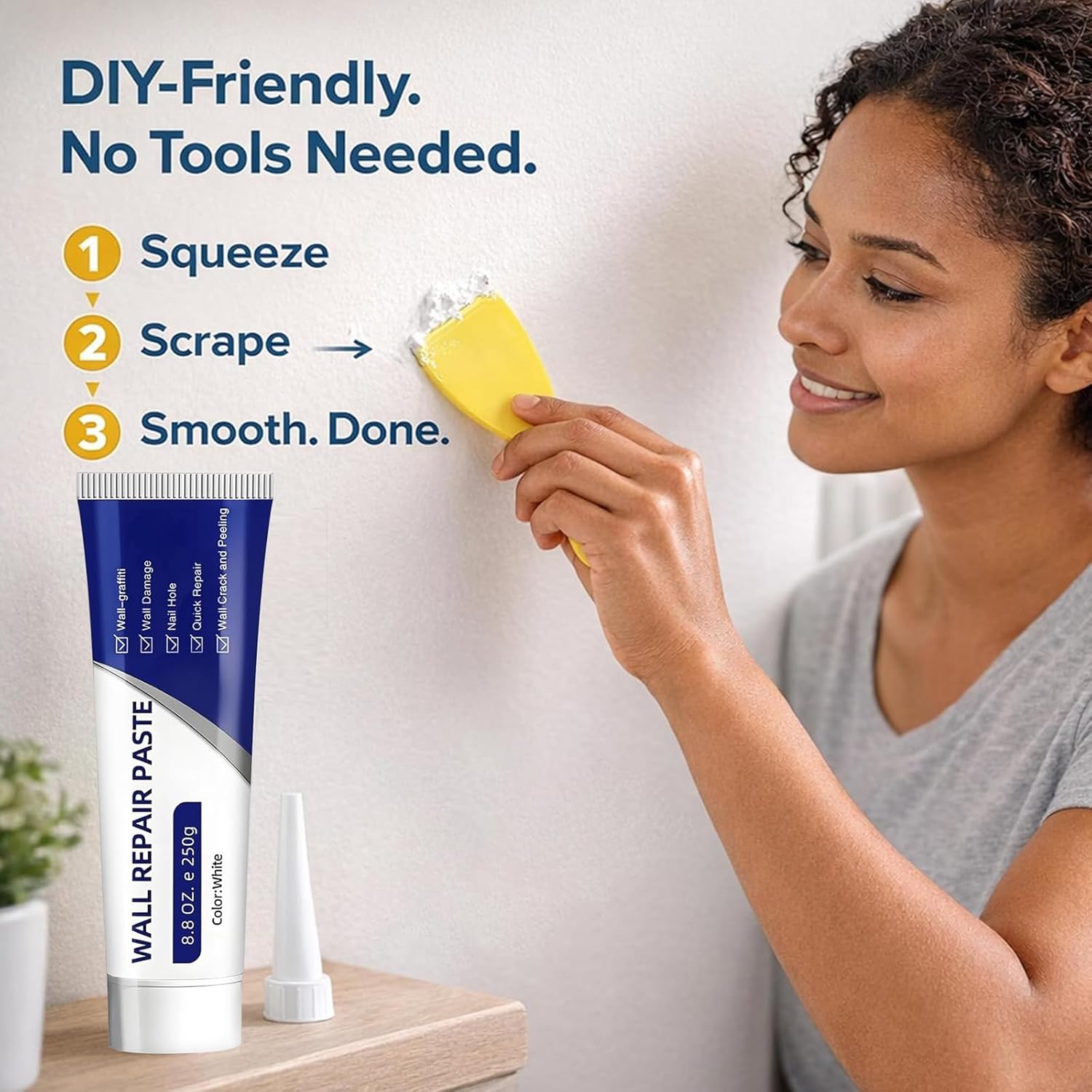 (2PCS) Efficient Drywall Repair Kit with Scraper, 2026 New Quick Drying Wall Mending Agent for Holes & Cracks Nail