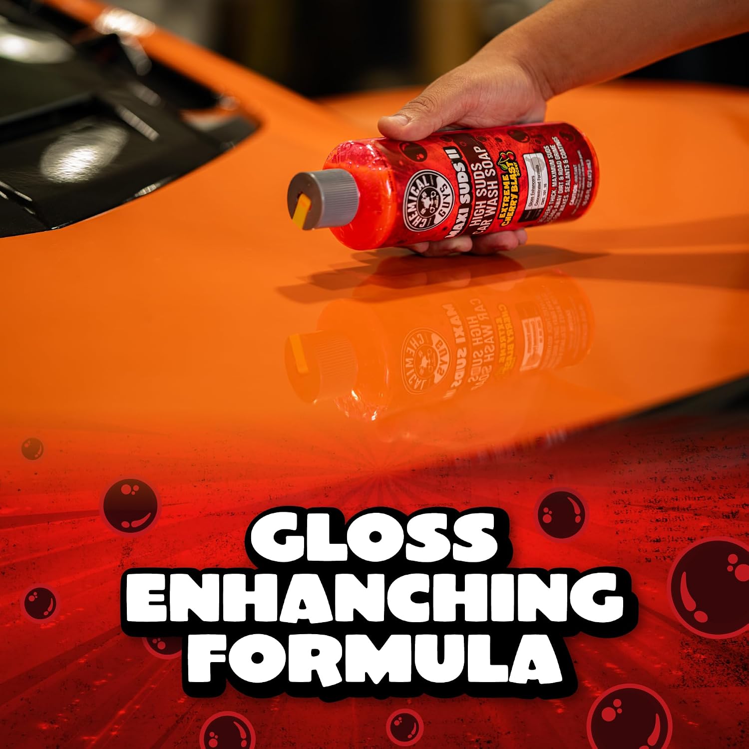 Maxi Suds II Foaming Car Wash Soap – High Foam Car Wash Soap, Cherry Scent Shampoo and Gloss Booster for Foam