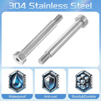 uxcell 6Pcs 304 Stainless Steel Bolt 60mm Dia 60mm Length M8 Thread