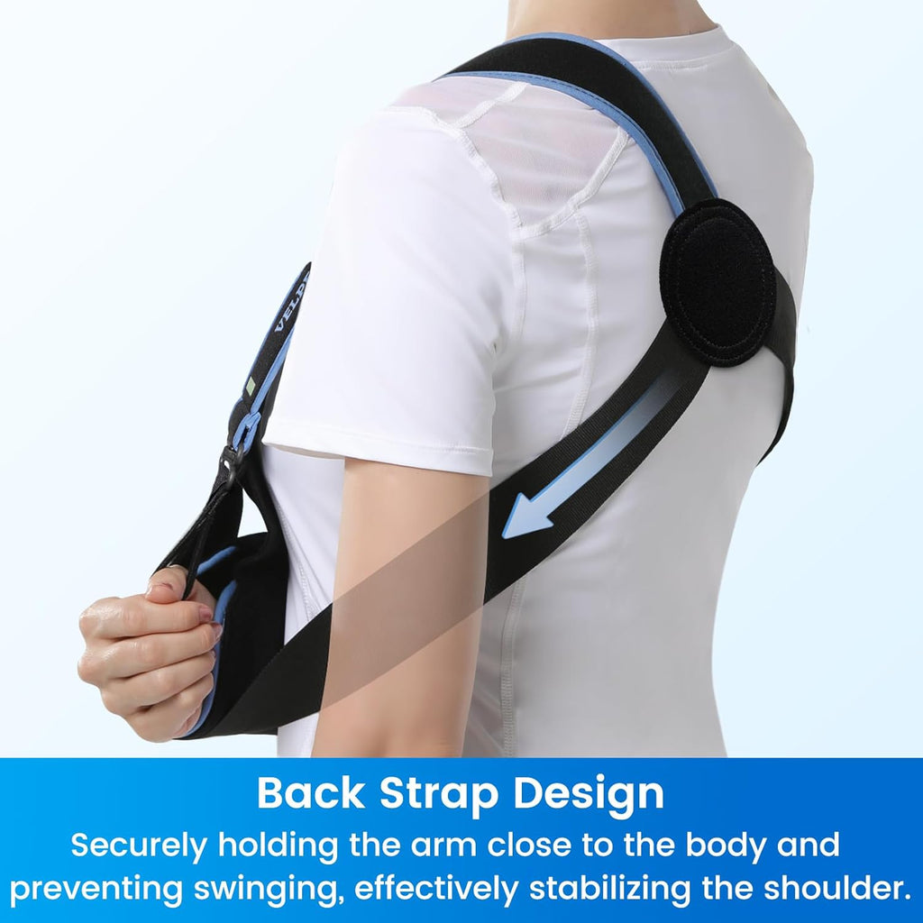 Medical Arm Sling Shoulder Immobilizer for Women and Men, Black XL