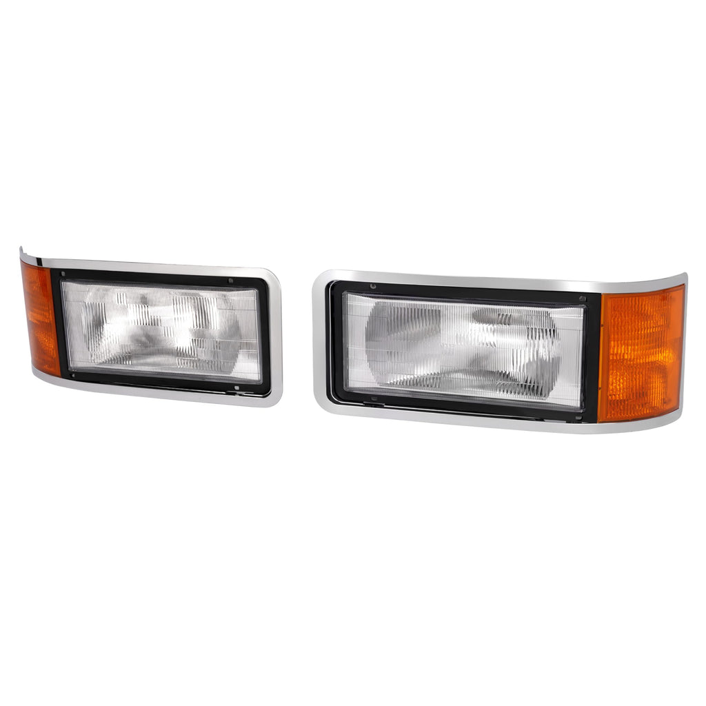 2 Pack Headlight Compatible with 90-06 Mack CH600 CH612 CH613 CL600