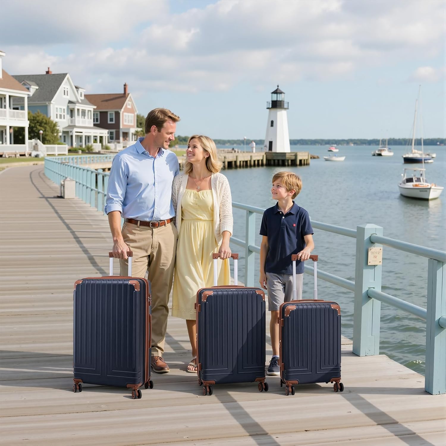 Expandable 5 Piece Luggage Sets with Detachable Spinner Wheels and TSA Lock, Unisex Hardside ABS Suitcase Set