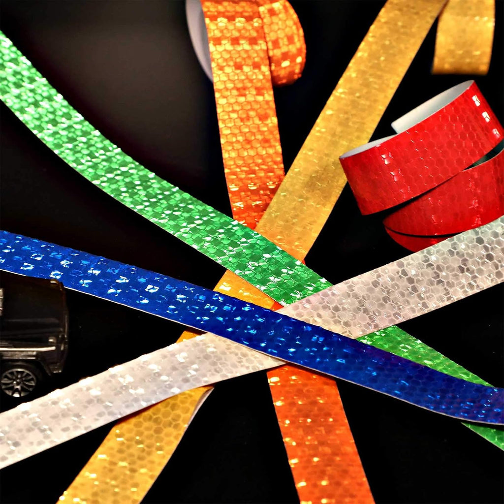 6 Rolls Reflective Tape Outdoor Waterproof, Multicolor, 1 in x 10 ft