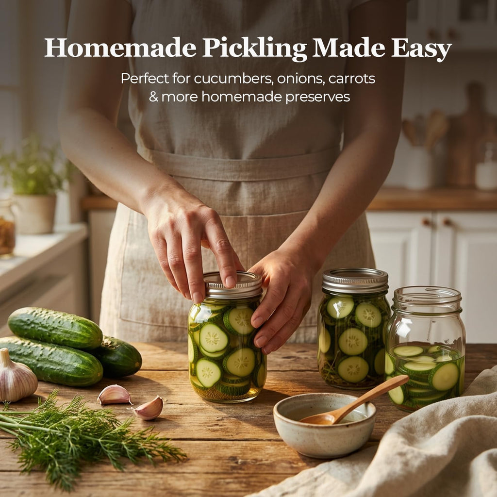 Regular Mouth Mason Jars 16 oz with Lids, 6 Pack Canning Jars