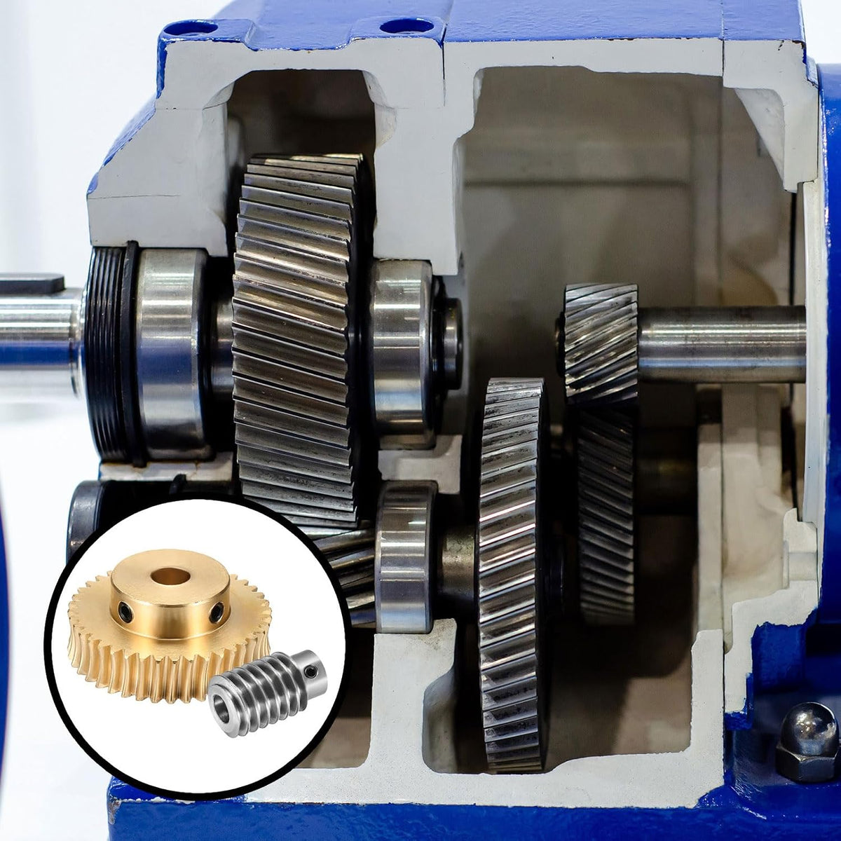 uxcell Worm Gear Set Right Rotation 40T 1 Module 40:1 Reduction Rate