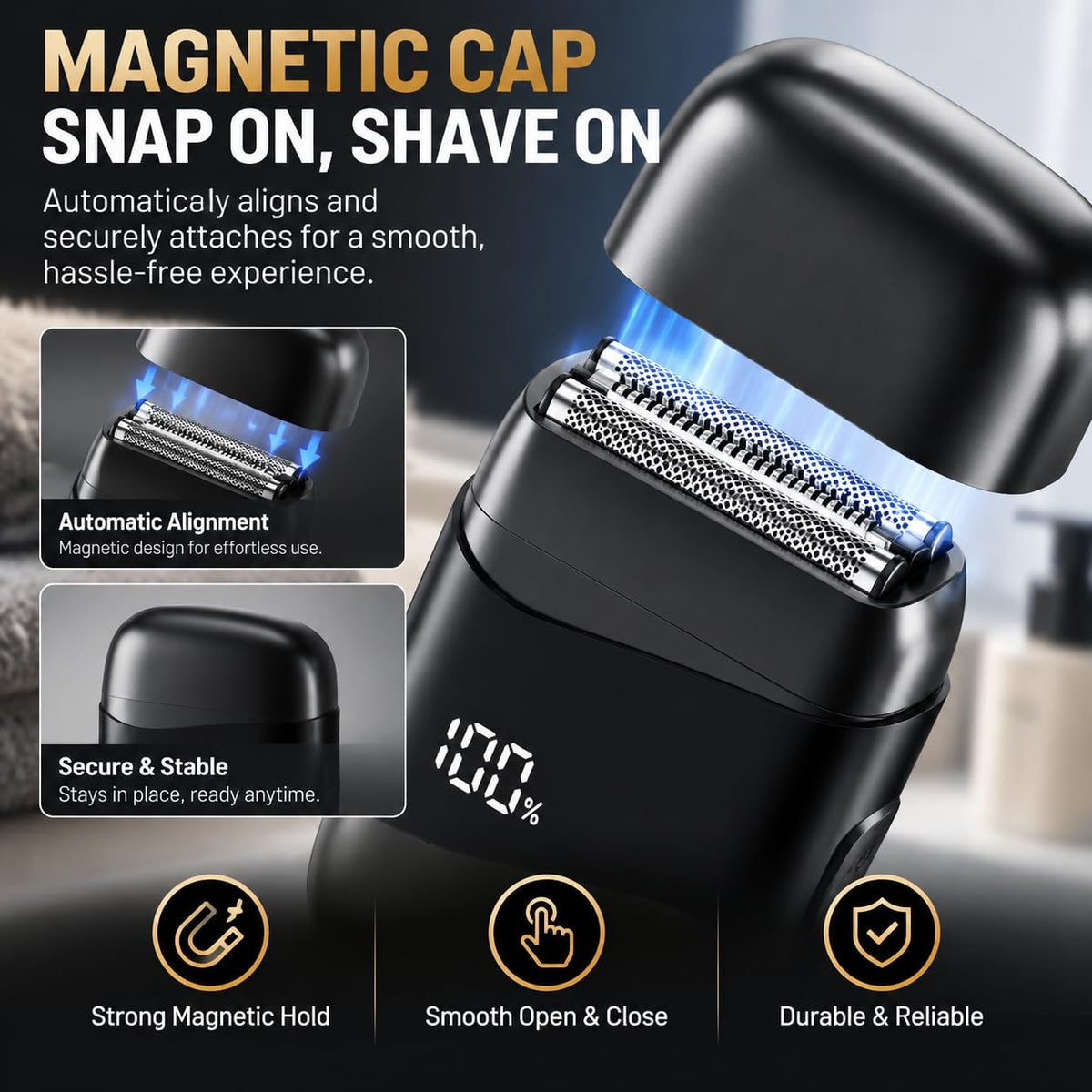 Electric Foil Shavers for Men: 3 Floating Blades-Portable