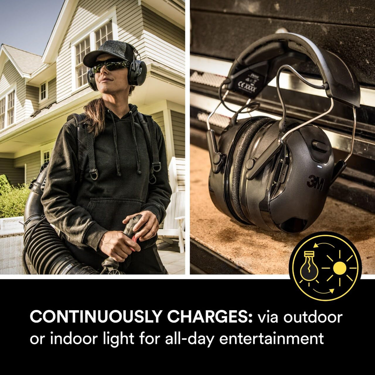 3M WorkTunes Connect + Solar Wireless Hearing Protector with Bluetooth