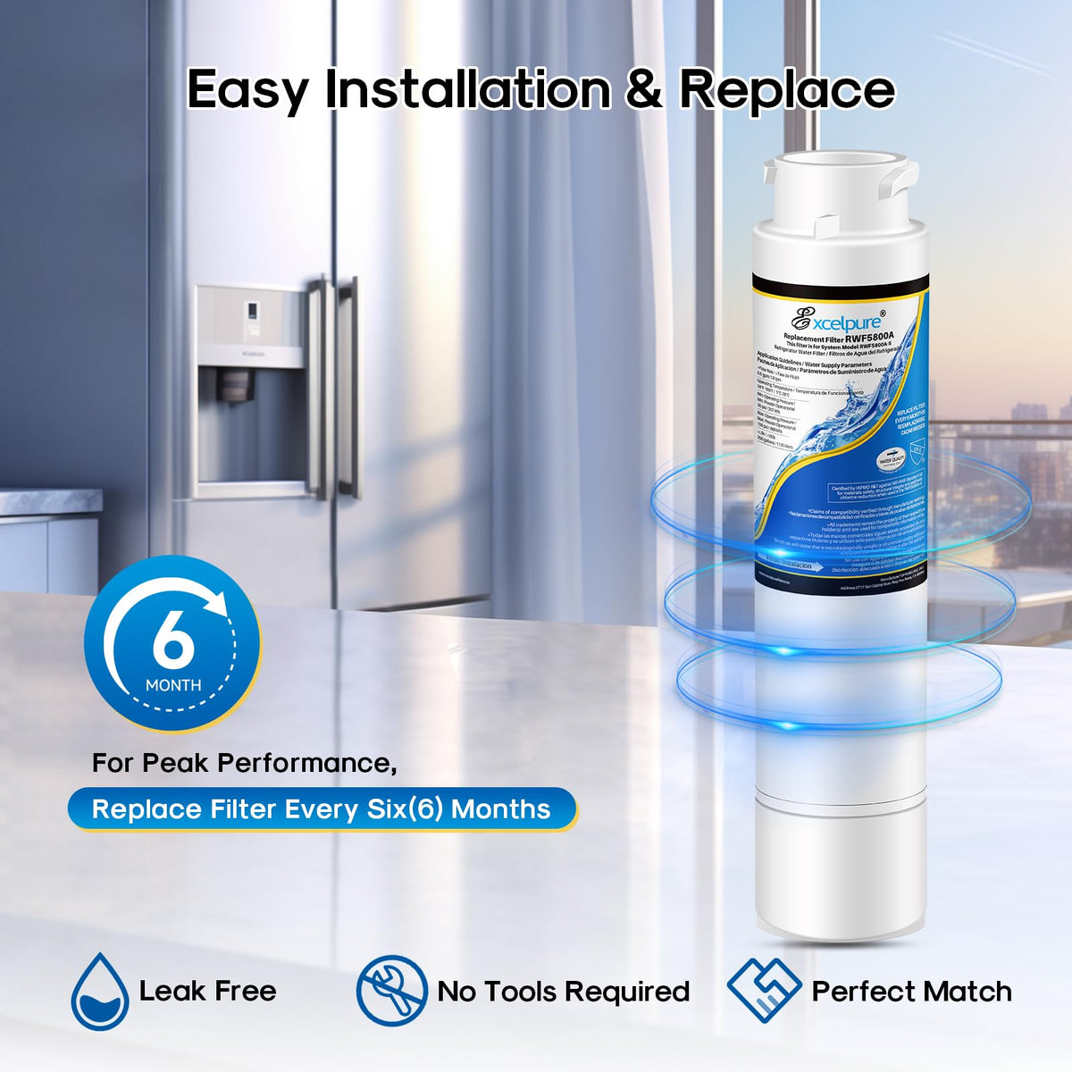EPTWFU01 Water Filter Replacement, Compatible with Frigidaire EPTWFU01 EWF02 Pure Source Ultra II, PureSource Ultra