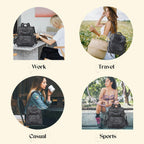 Backpack Purse for Women, PU Leather Ladies Backpack, Black
