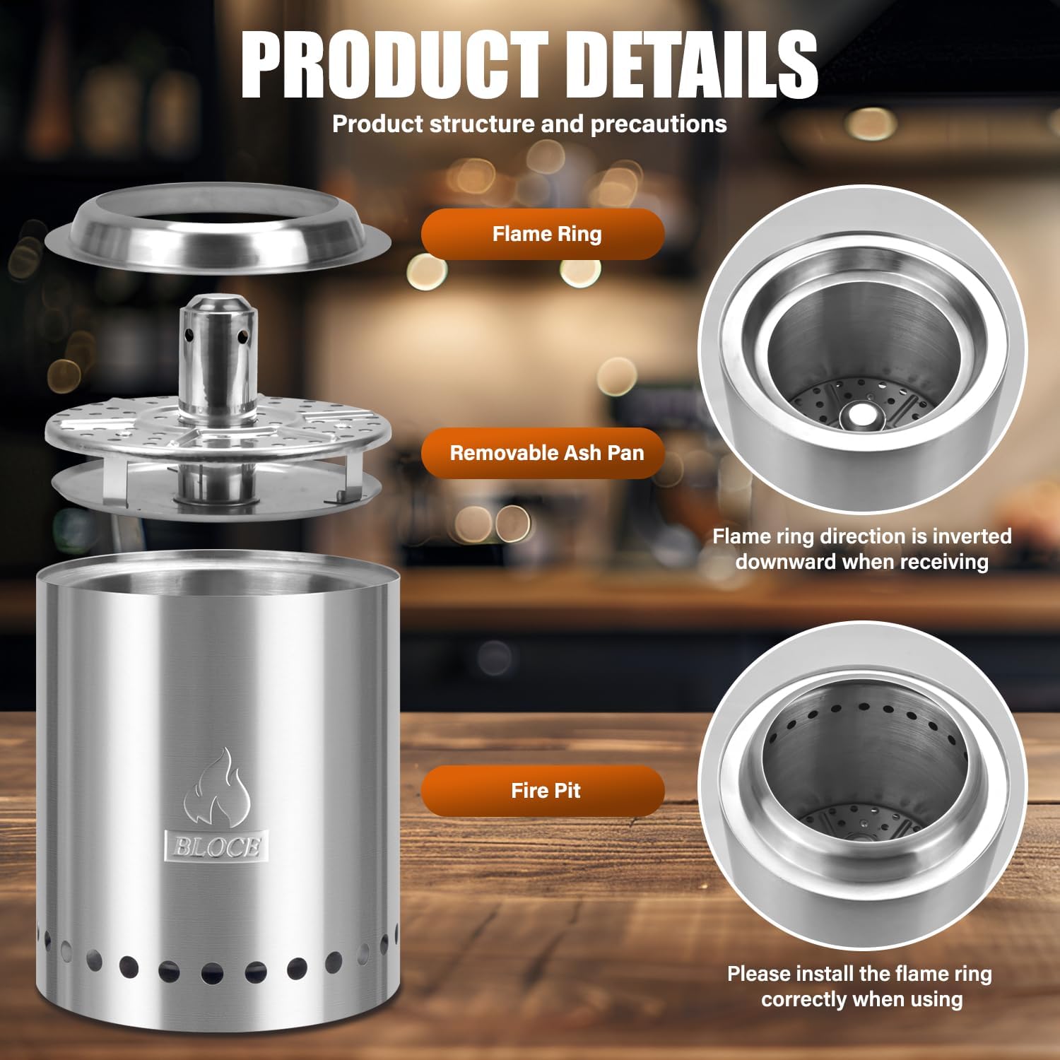 Tabletop Fire Pit, Camping Stove, Smokeless Firepit for Outdoor & Patio with Portable Travel Bag, Fueled by Pellets