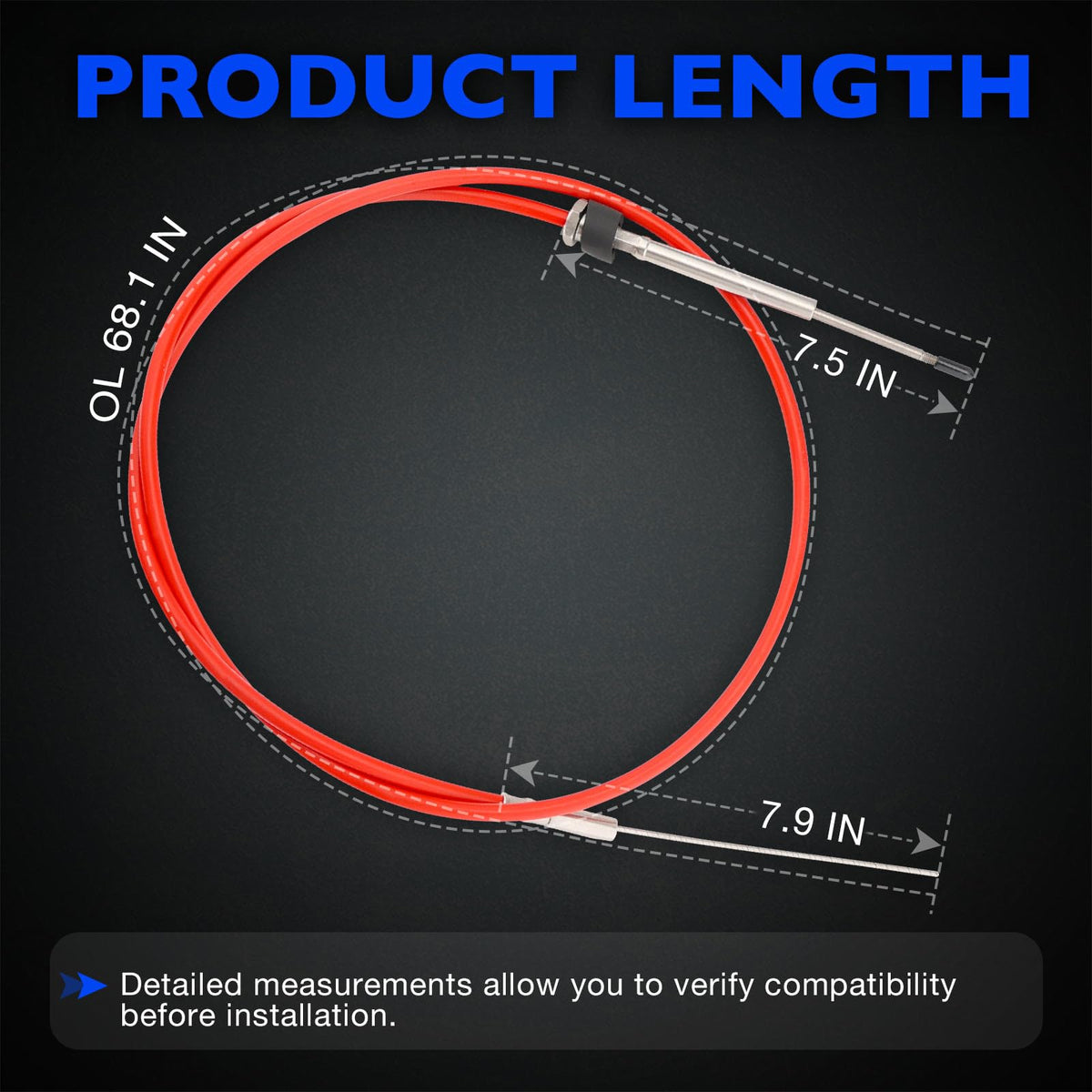 987661 Lower Shift Cable Kit Fit for OMC Cobra Sterndrive 1988-1993