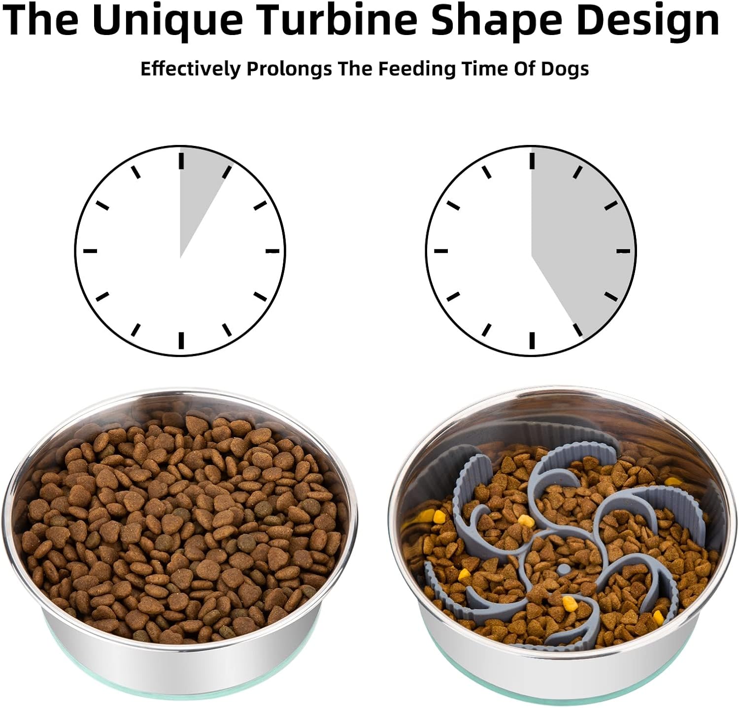 Slow Feeder Dog Bowls Insert [Octopus Suction Cups] Super Firm Slow Eating Dog Bowl [Cuttable] for Large Breed and