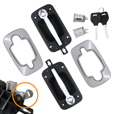 Upgraded Exterior Door Handles with Bezel Covers Chrome for Front Cab Compatible with International Trucks ProStar