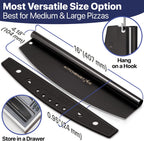 16-Inch Pizza Cutter Rocker Blade, 304 Stainless Steel Slicer Knife, Black