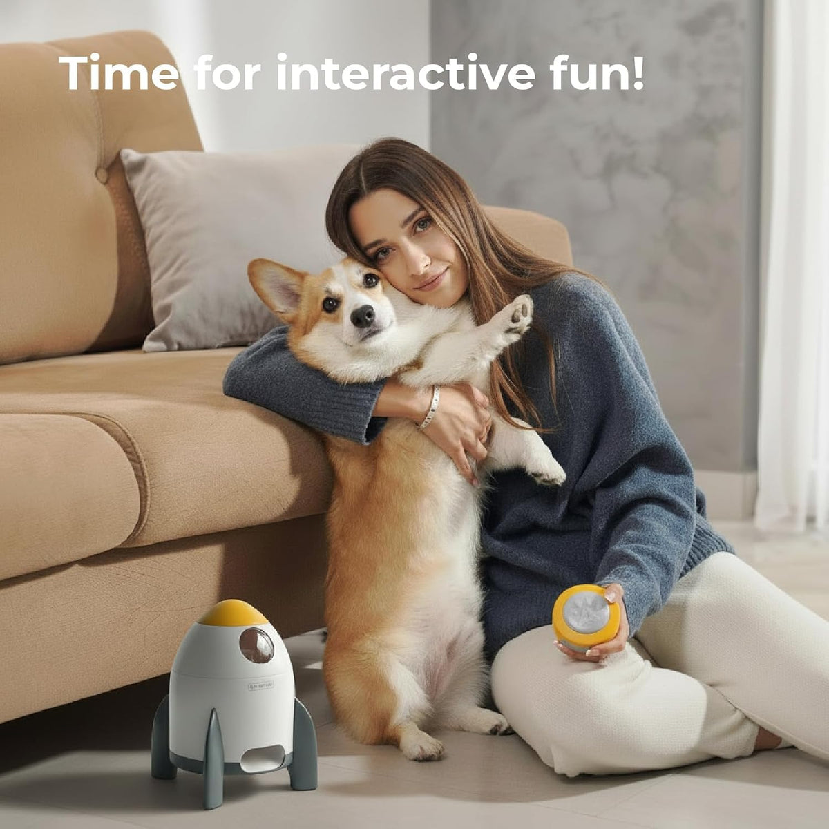 Interactive Dog Puzzle Feeder Toy, Automatic Dogs Treat Dispenser for IQ Training & Slow Feeder, Dog Food Dispenser