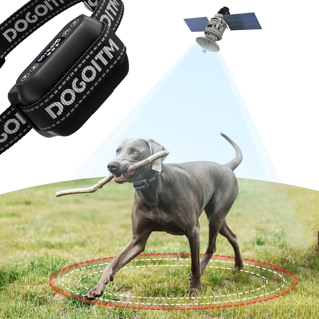 Wireless Dog Fence System, GPS Wireless Dog Collar with 3 Correction Modes, Pet Containment System with AI Smart