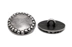 12 Pieces Stone Circle Metal Shank Buttons. 20mm (3/4 inch)(Gray Silver)
