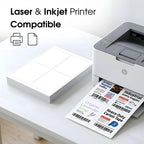 4" X 5" Matte White Printable Shipping Labels (250 Sheets, 1000 Stickers)