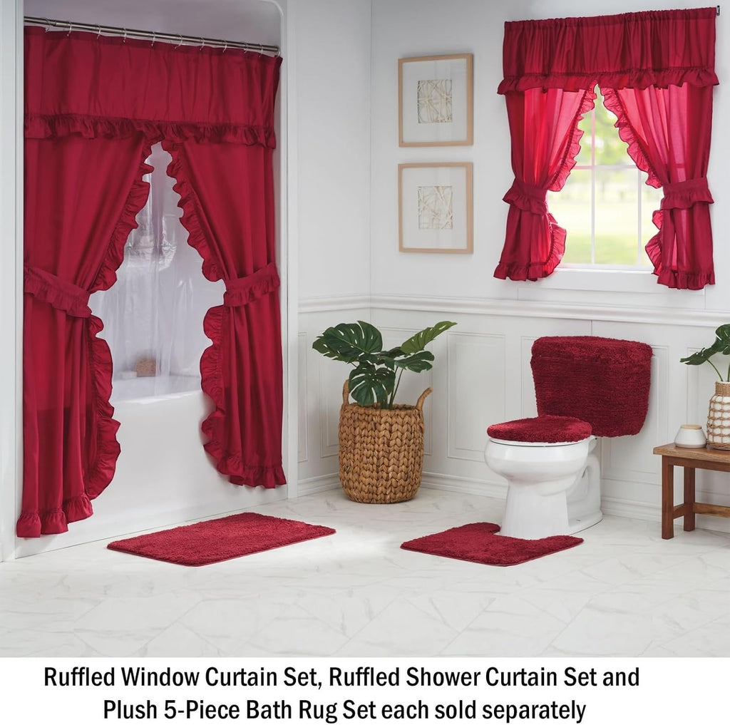 Stoneberry Home Plush 5-Piece Bath Rug Set, Soft, Non-Slip Bathroom Rugs, Absorbent and Quick-Drying Bath Mat, Lid