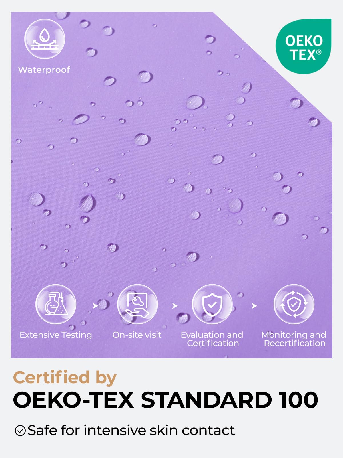 Kids Waterproof Rain Jacket Mesh Lined Purple 10-12T