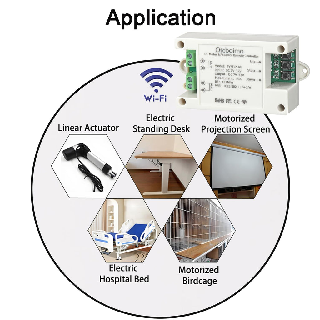 DC12V 24V 32V WiFi Smart Linear Actuator Motor Controller