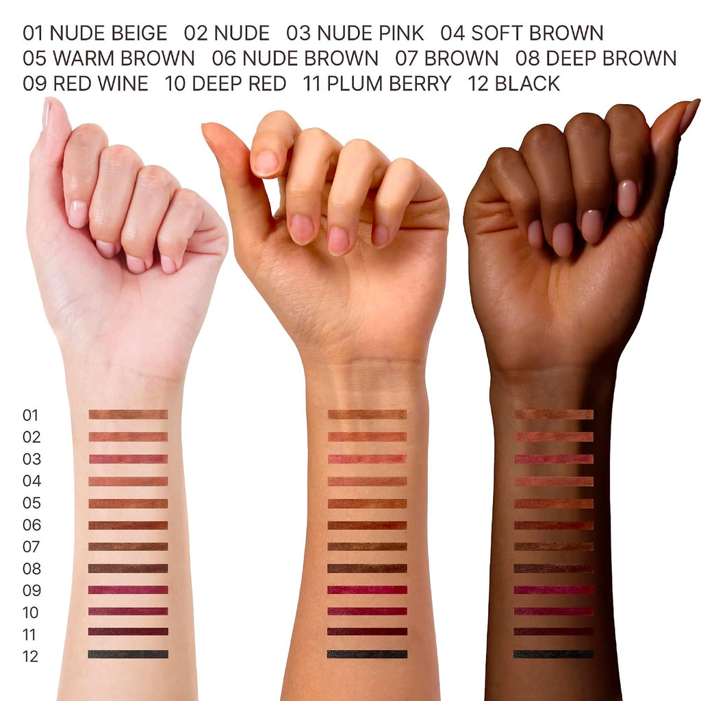 Plumping Effect Lip Liner, Semi Matte, Smudge Proof, High Pigment, Medium to Full Coverage Makeup, Precise Tip, Bold
