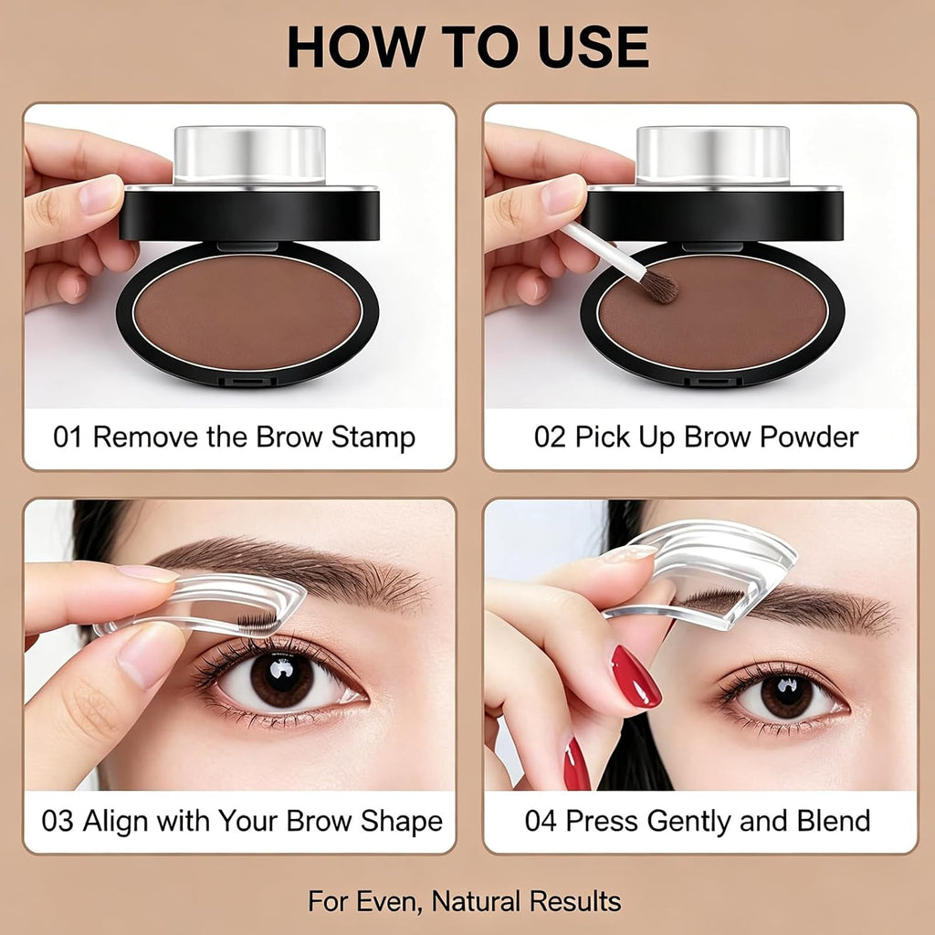 Eyebrow Stamp, Eyebrows in 5 Seconds, Deluxe Browpro Stamp Set, Achieve perfect results easily with Precise