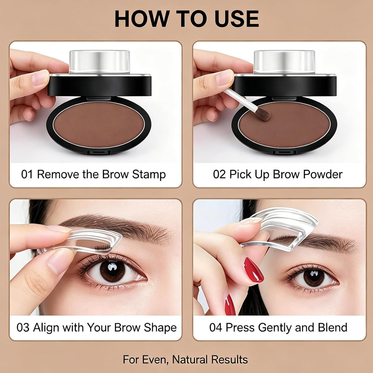 Eyebrow Stamp, Eyebrows in 5 Seconds, Deluxe Browpro Stamp Set, Achieve perfect results easily with Precise