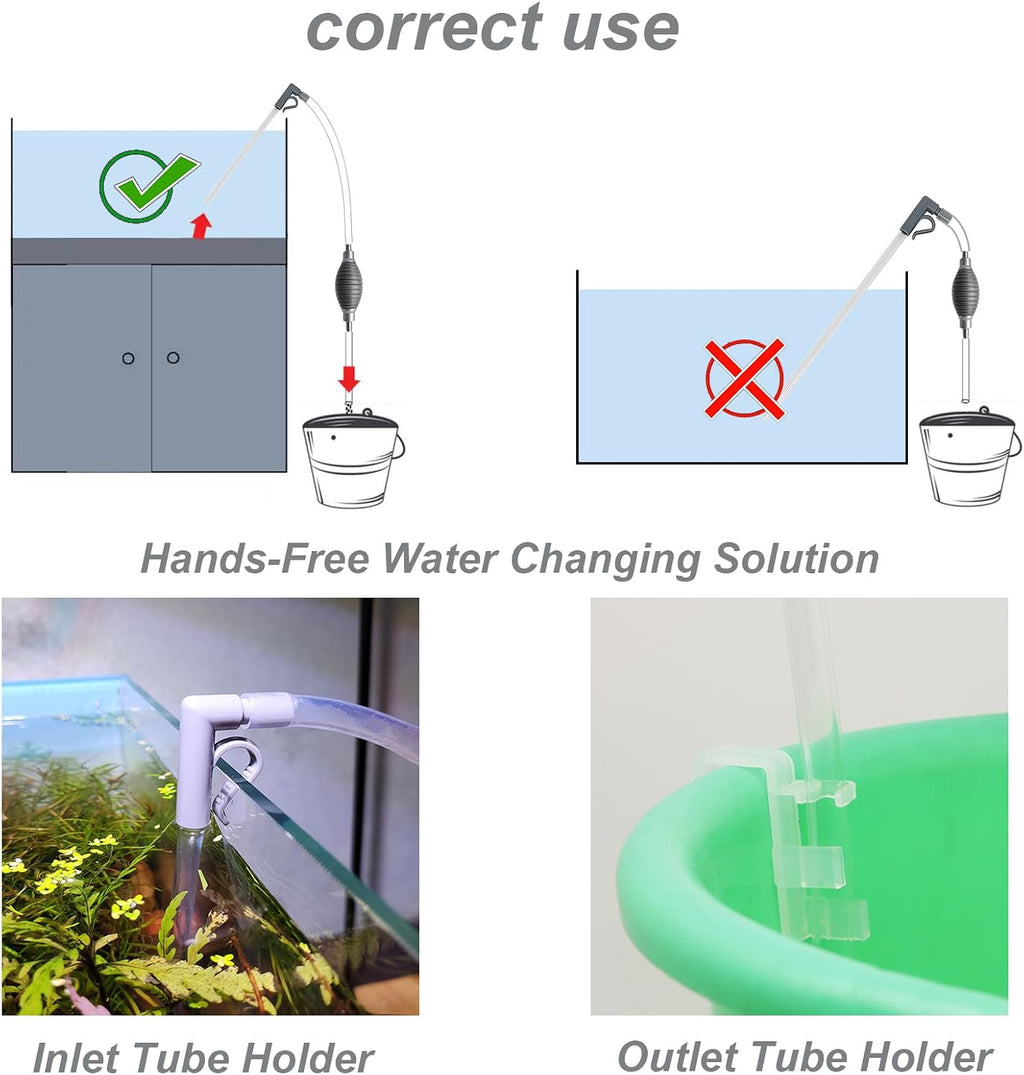 Aquarium Siphon Vacuum and Water Changer Kit for Small Fish Tanks