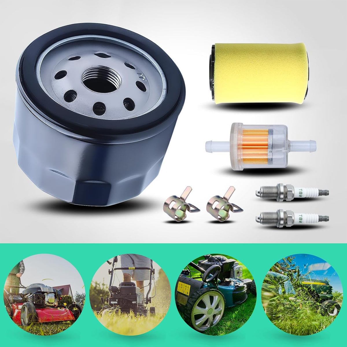 Adefol Air Filter Oil Filter Tune Up Kit for Husqvarna YTH22V46 YTH2348 YTH24V48 Z246 YTH18542 Z254 YTA24V48 YTA18542 YTH24V54 YTA22V46 Mower w/ 17.5hp 19.5hp 20hp 21hp Engine