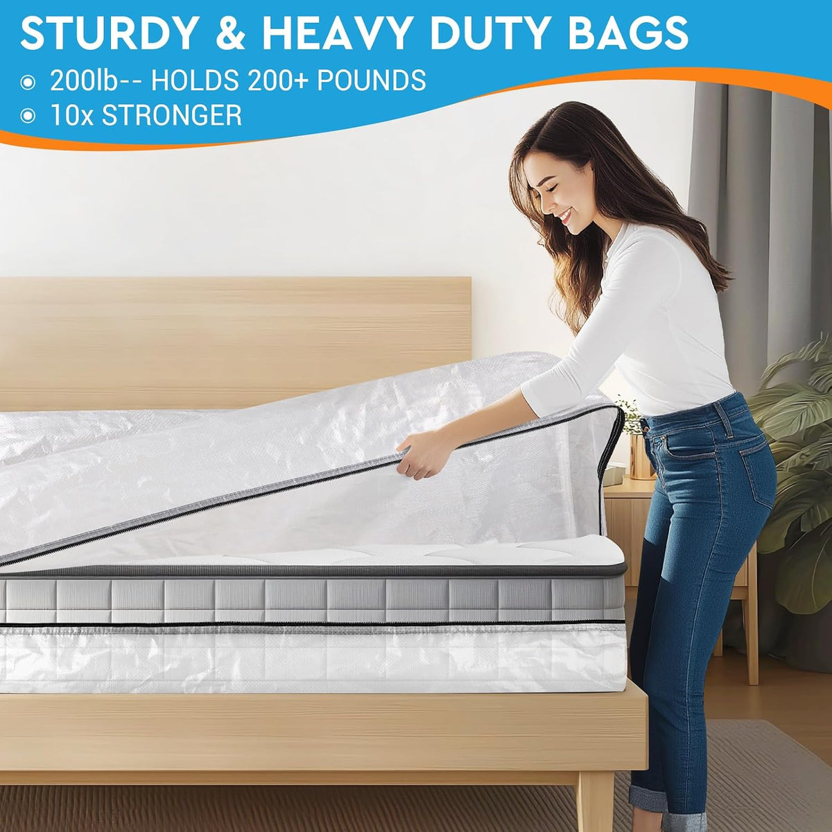 Cali-King Mattress Bag for Moving Storage