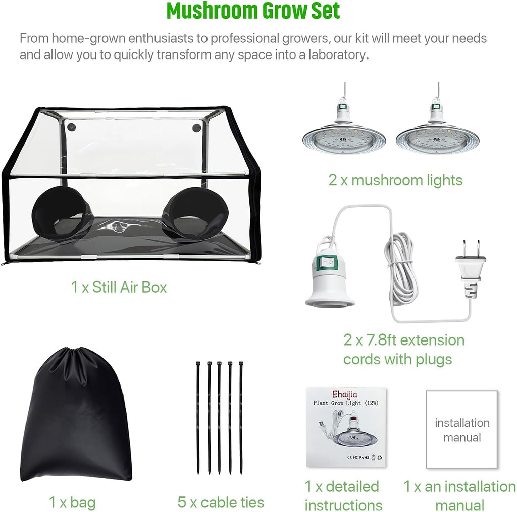 Large Still Air Box Mushroom Grow Set Mycology Propagation Box