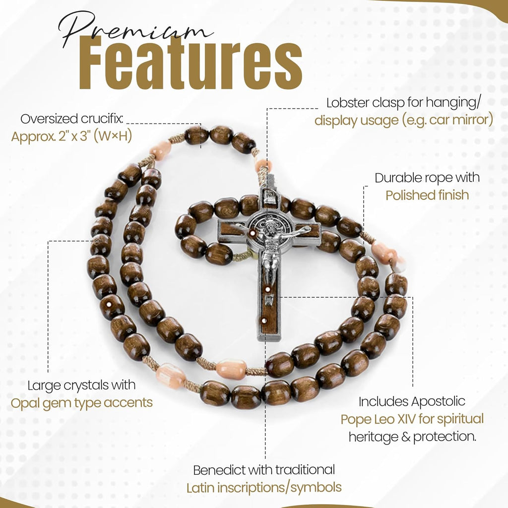 Catholic Rosary Necklace | Large Italian Prayer Beads Gift