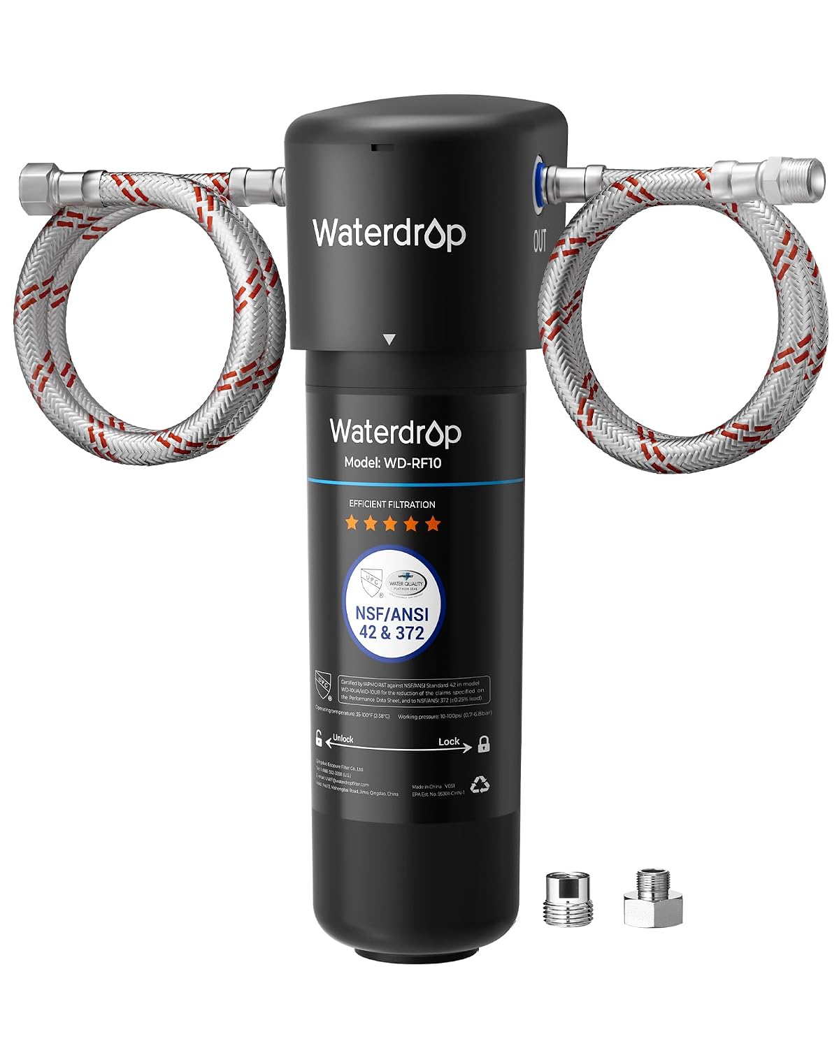 10UA Under Sink Water Filter System, NSF/ANSI 42 Certified 1 Year