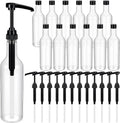 12 Pcs 25 oz Plastic Syrup Bottles with Pump Syrup Dispenser, Black
