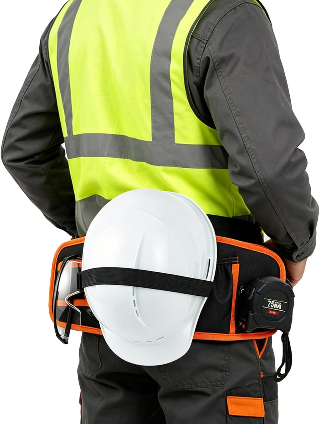 Hard Hat Holder for Truck, All-in-One PPE Organizer with Vest Pouch, Safety Glasses Clips,Earplug Pocket and Tape