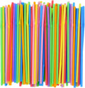 [200 Pack] 8.5" High Multicolour Flexible Plastic Straws