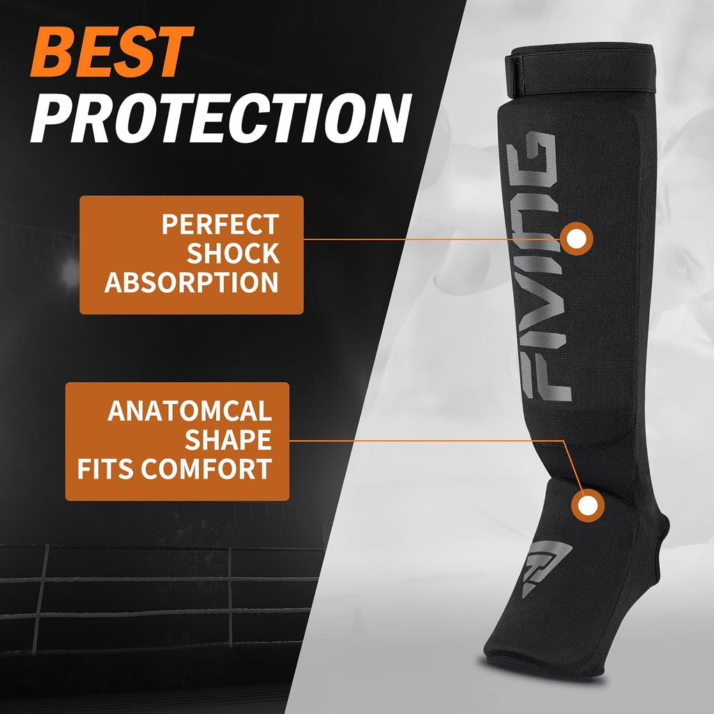Elastic Cloth Shin Guards for MMA, Muay Thai and Kickboxing