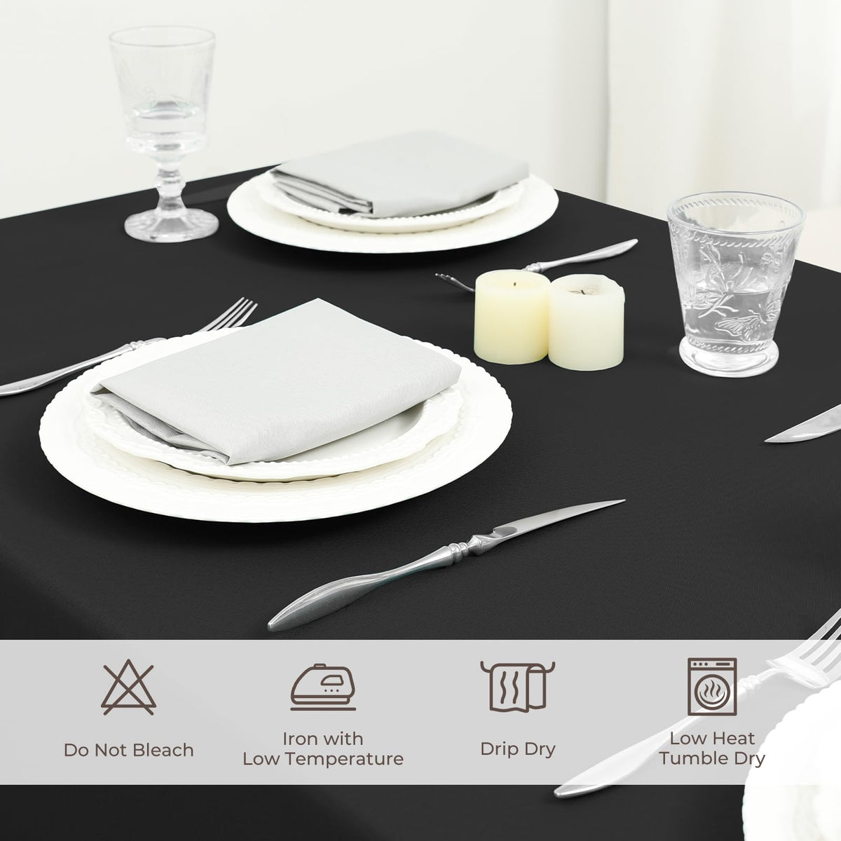 Rectangle Tablecloth - Waterproof and Wrinkle Resistant Washable Polyester Table Cloth for Kitchen