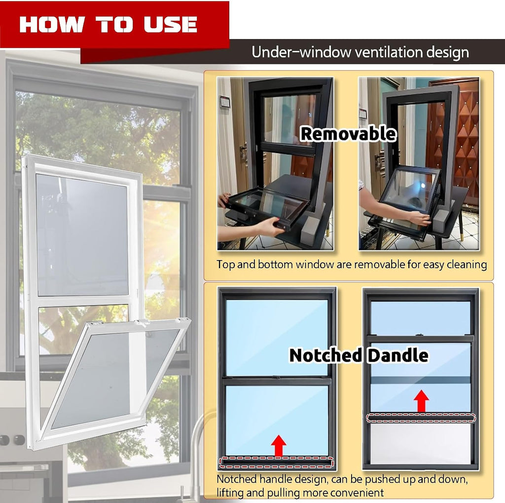 Double Hung Narrow Shed Window - Home Replacement for Basement/Garage/Loft, 18x21 in (45x53 cm), Durable & Stylish