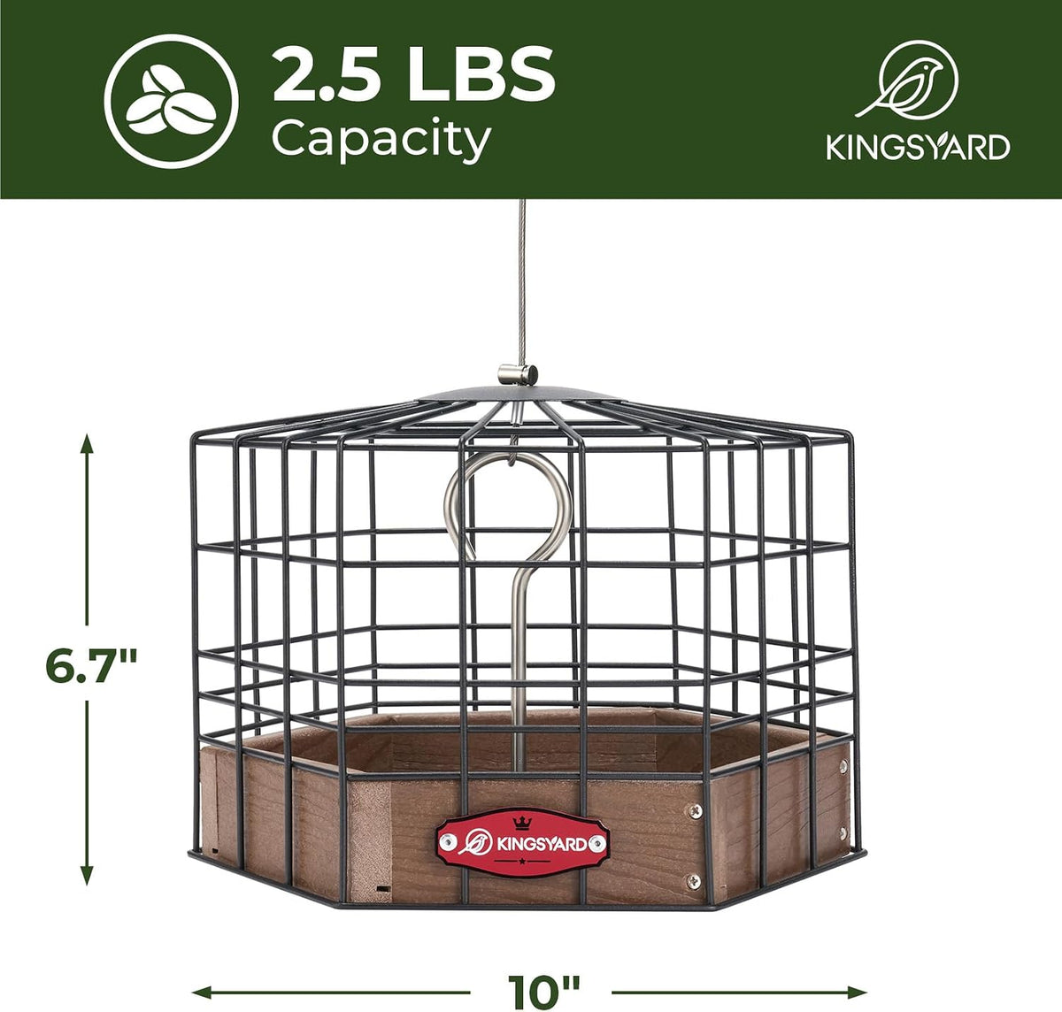 Squirrel Proof Platform Bird Feeder, Metal Mesh Tray