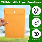100Pcs Clasp Envelopes, 3 Sizes Paper Envelopes with Clasp Closure